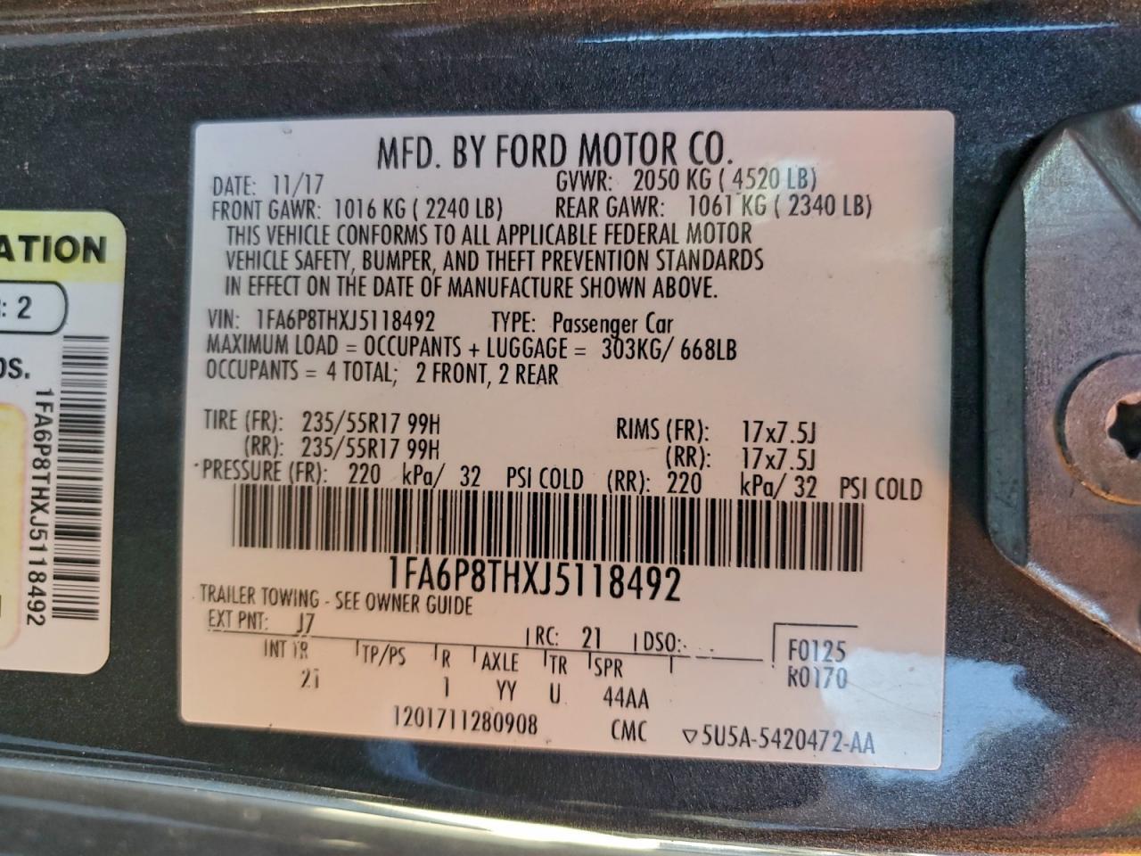2018 FORD MUSTANG