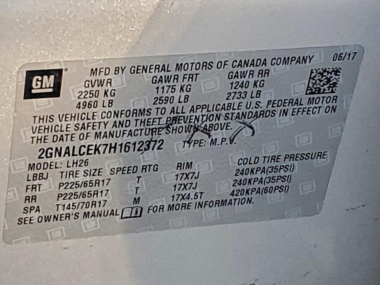 2017 CHEVROLET EQUINOX