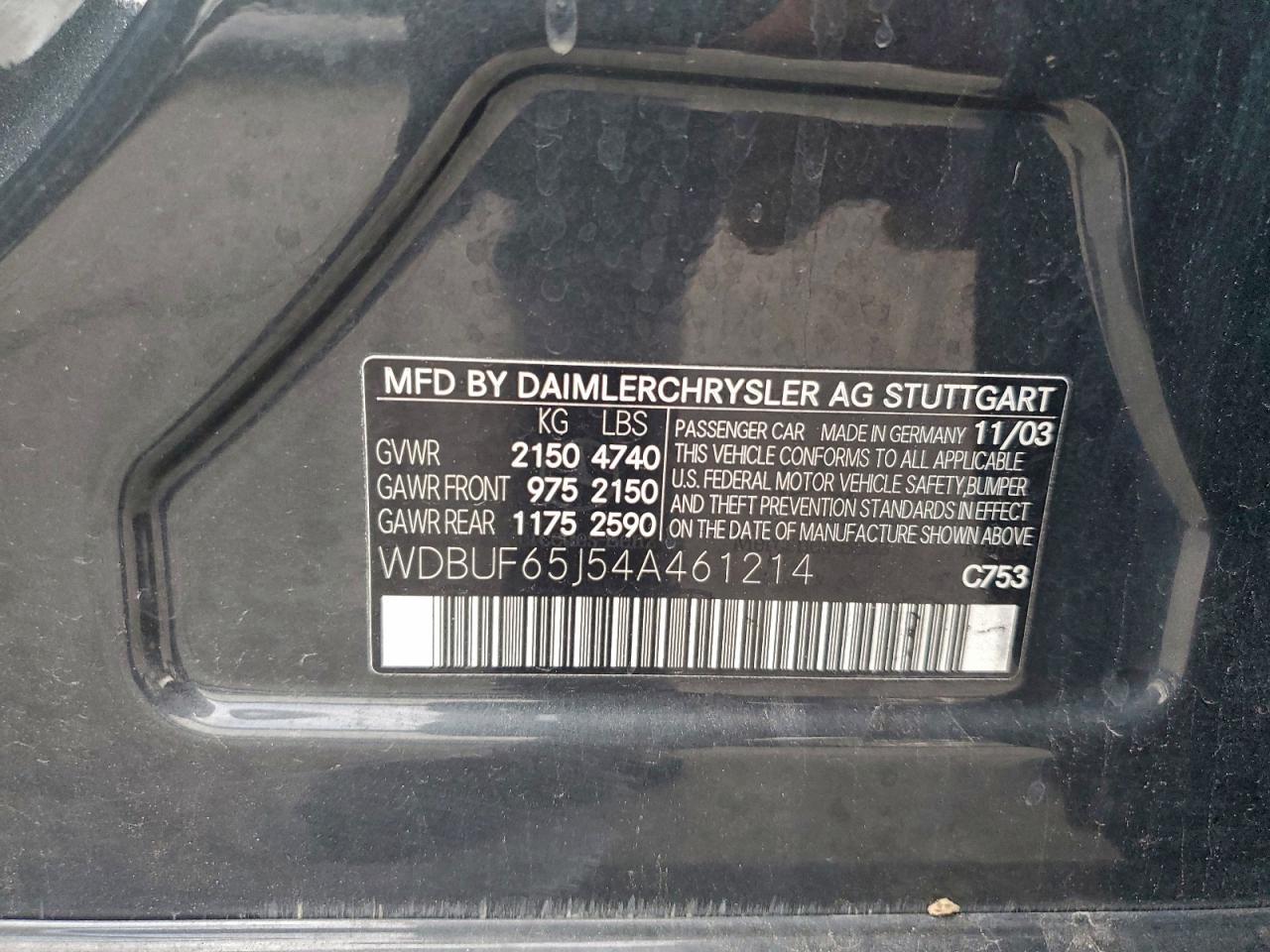 2004 MERCEDES-BENZ E-Class