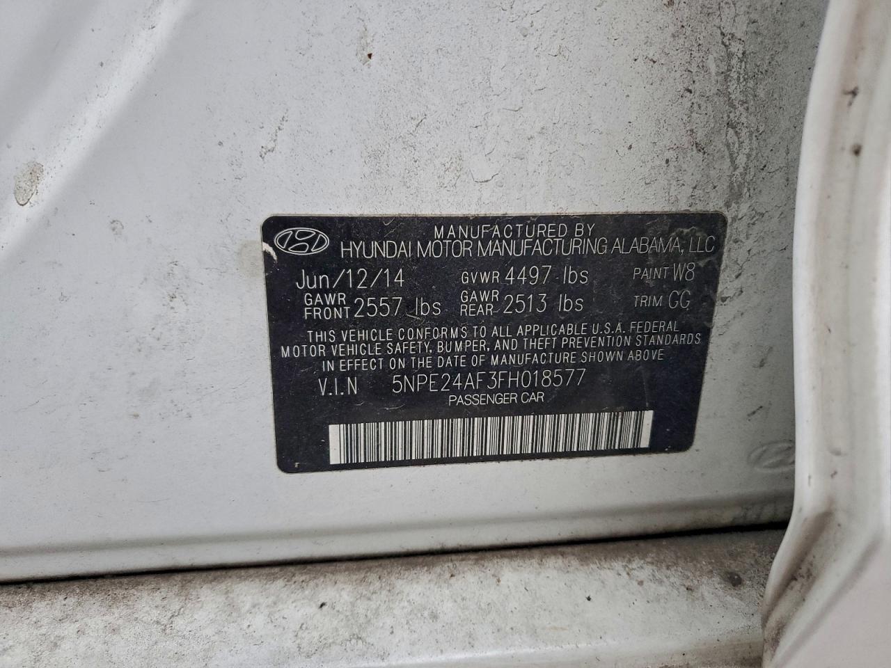 2015 HYUNDAI SONATA