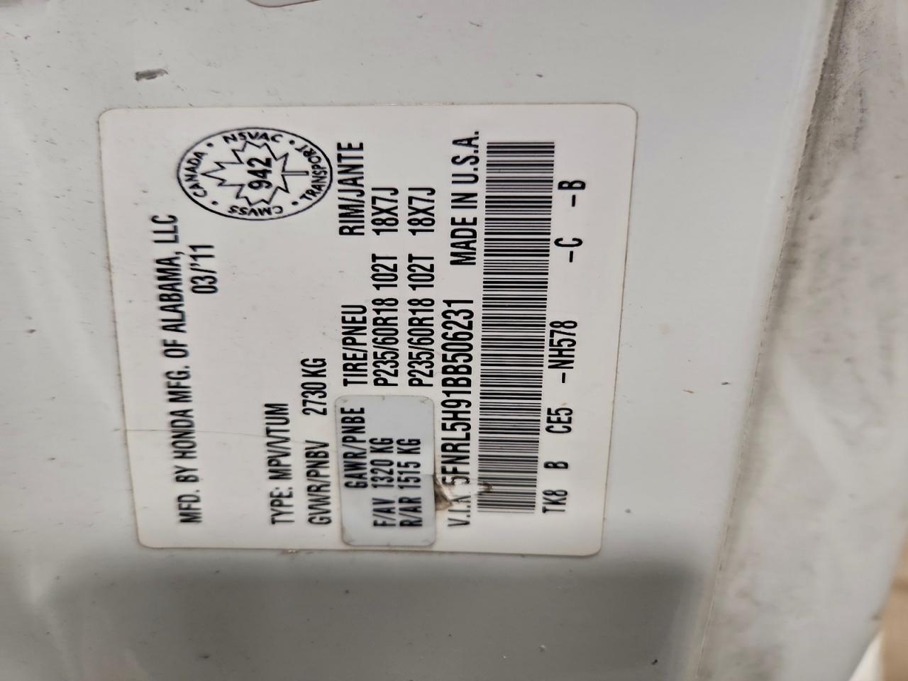 2011 HONDA ODYSSEY