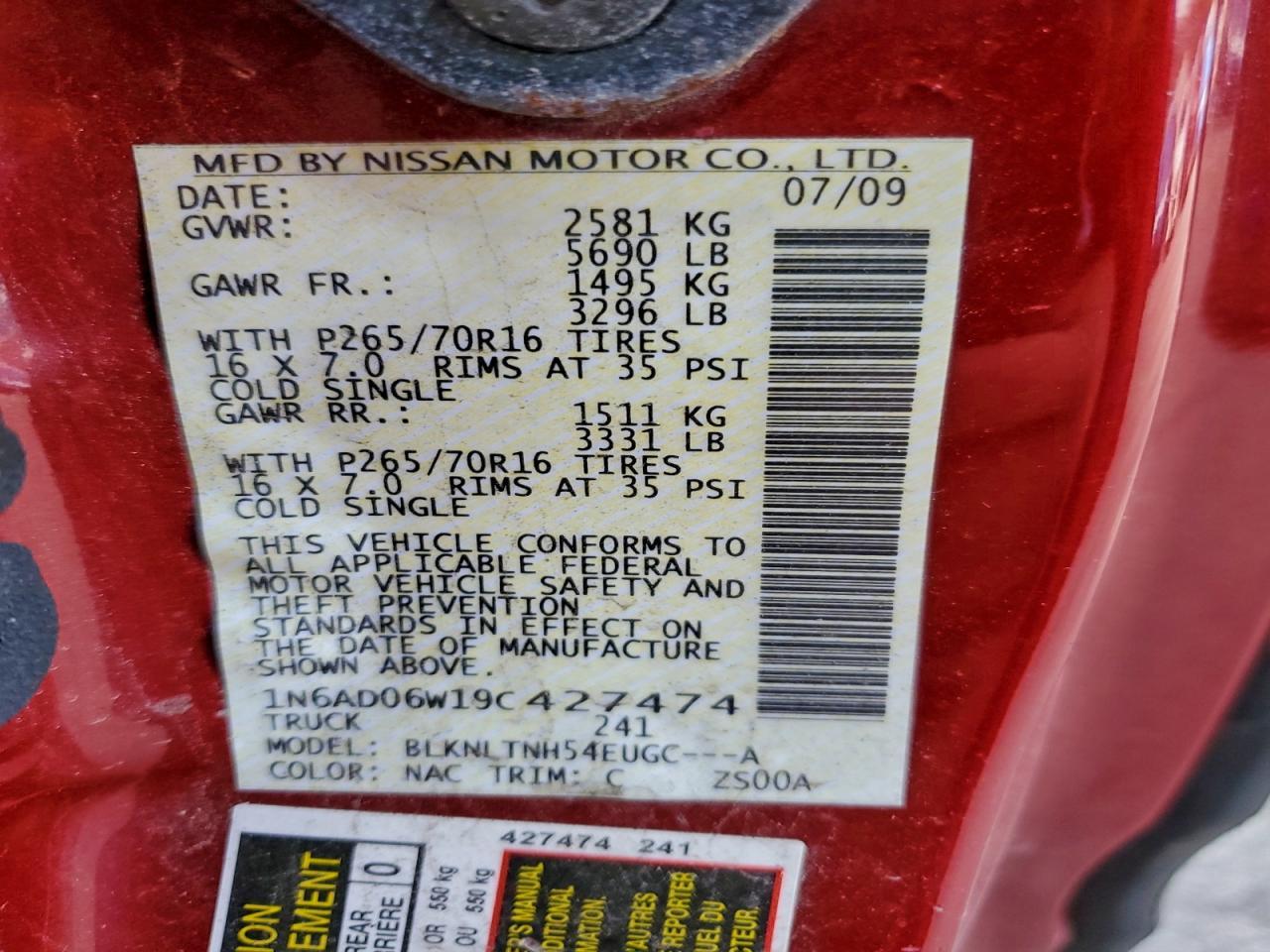 2009 NISSAN Frontier