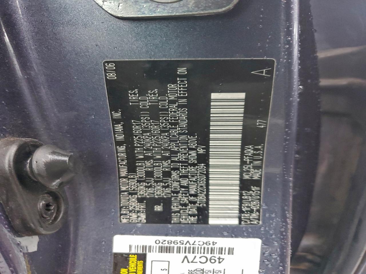 2006 TOYOTA SIENNA