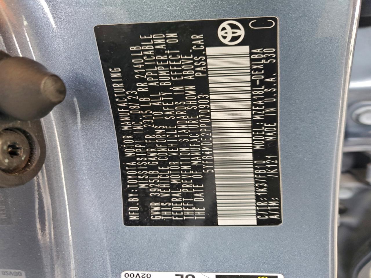 2023 TOYOTA COROLLA