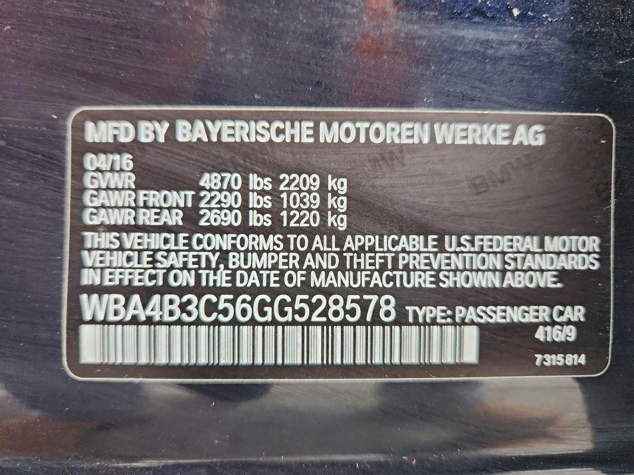 2016 BMW 4 Series