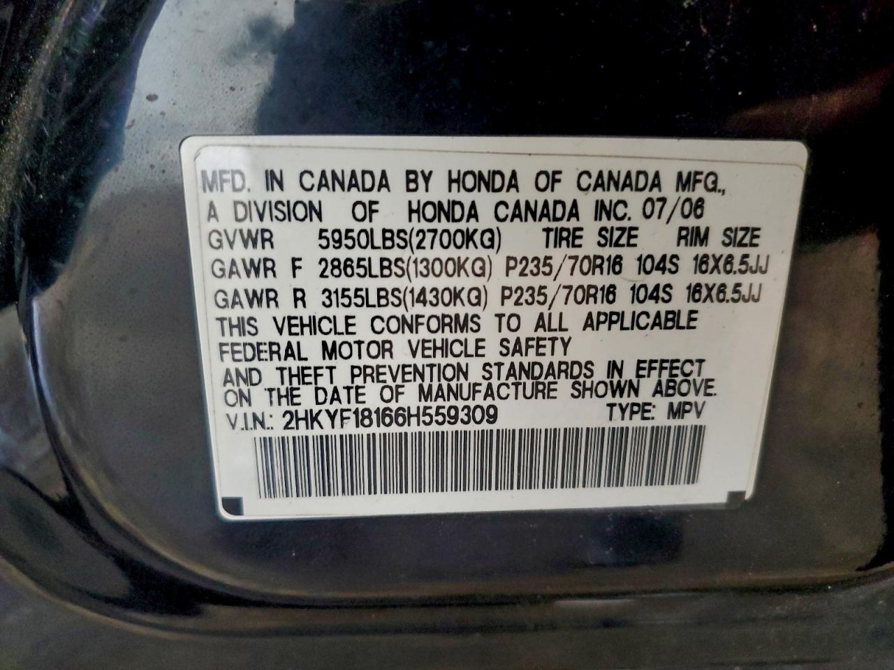2006 HONDA PILOT