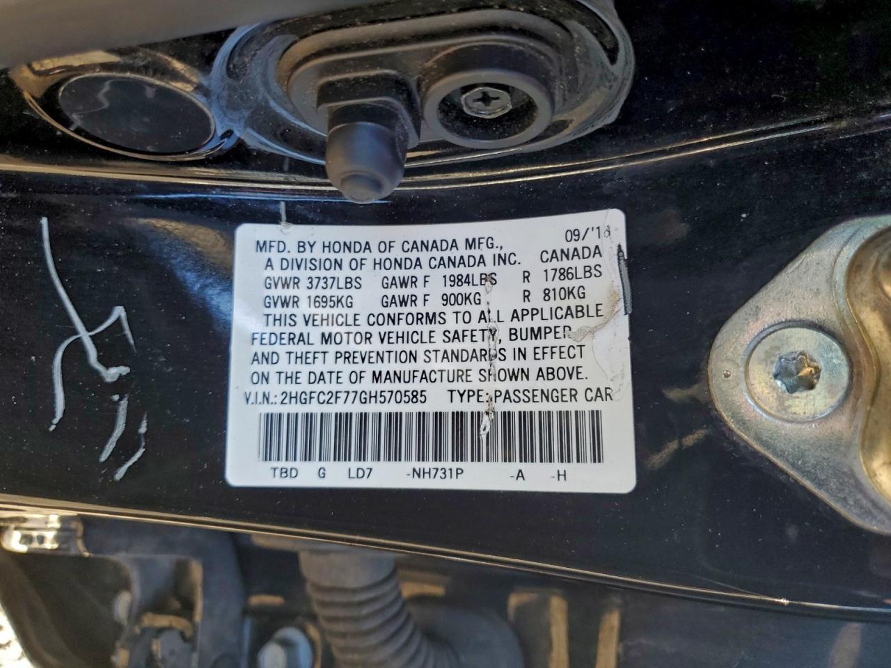 2016 HONDA CIVIC
