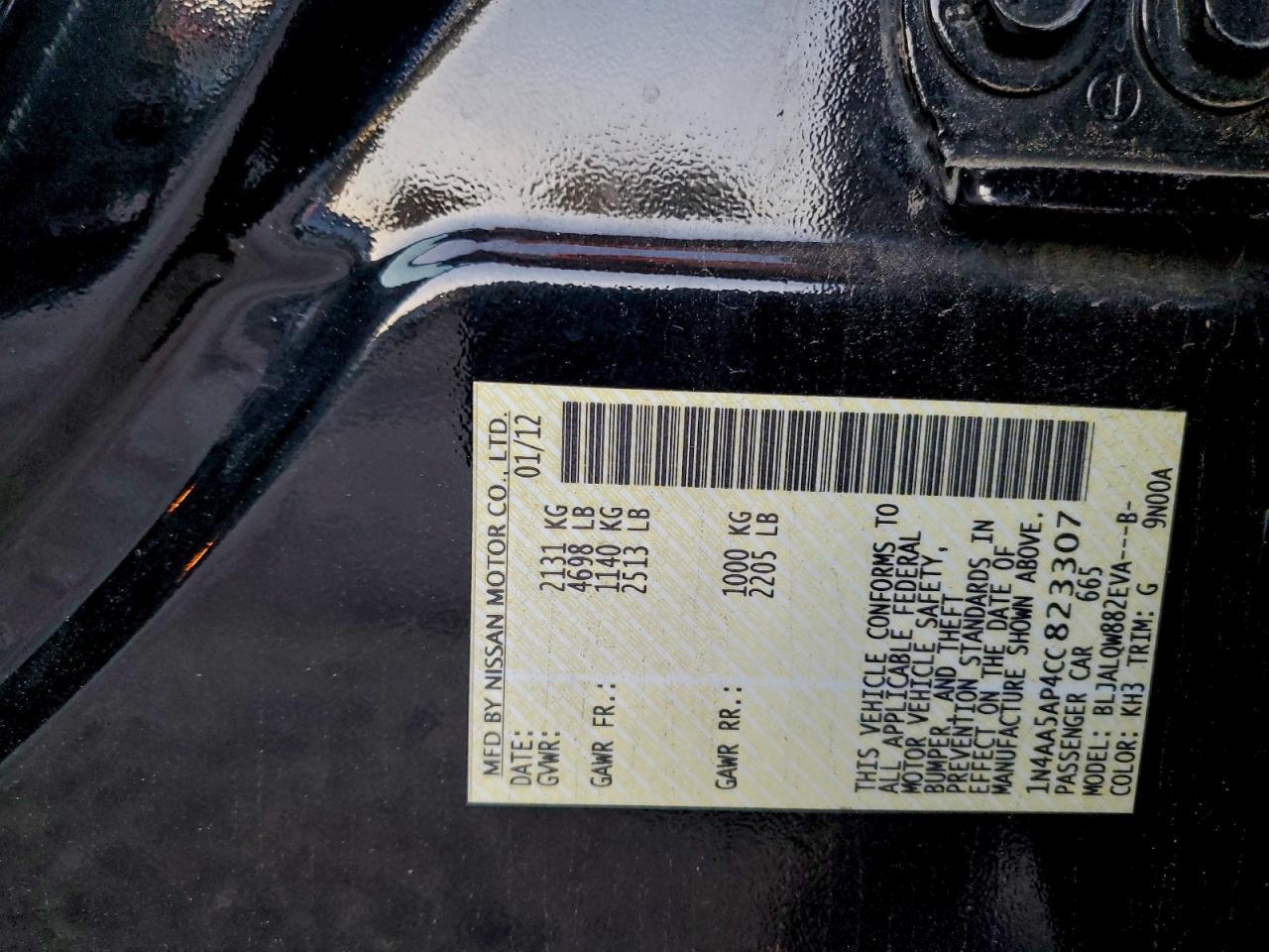2012 NISSAN Maxima