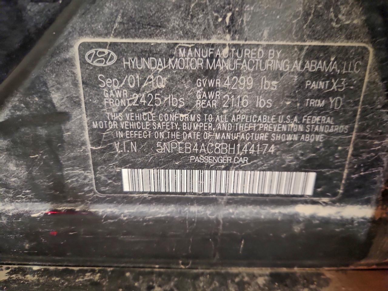 2011 HYUNDAI SONATA