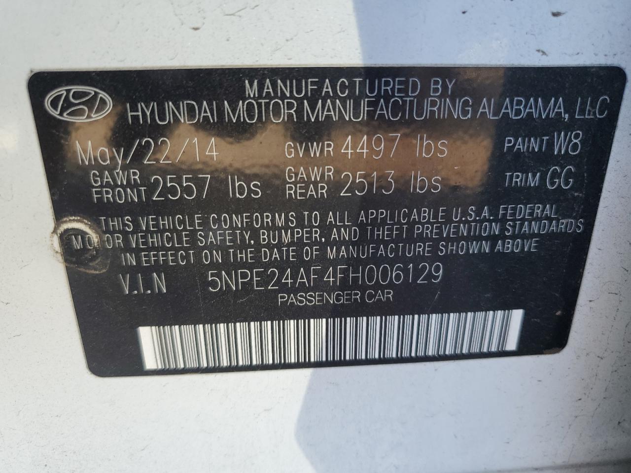 2015 HYUNDAI SONATA