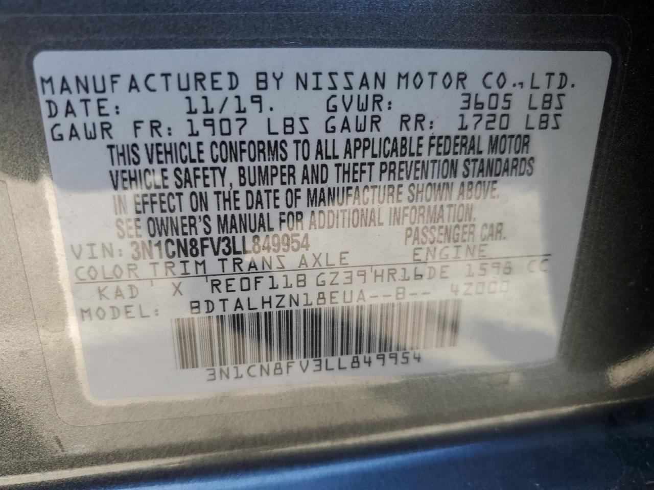 2020 NISSAN VERSA