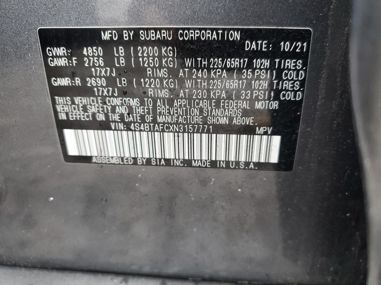 2022 SUBARU Outback