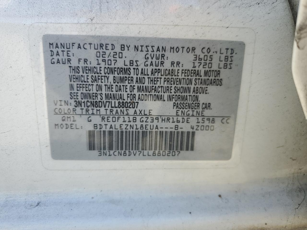 2020 NISSAN VERSA