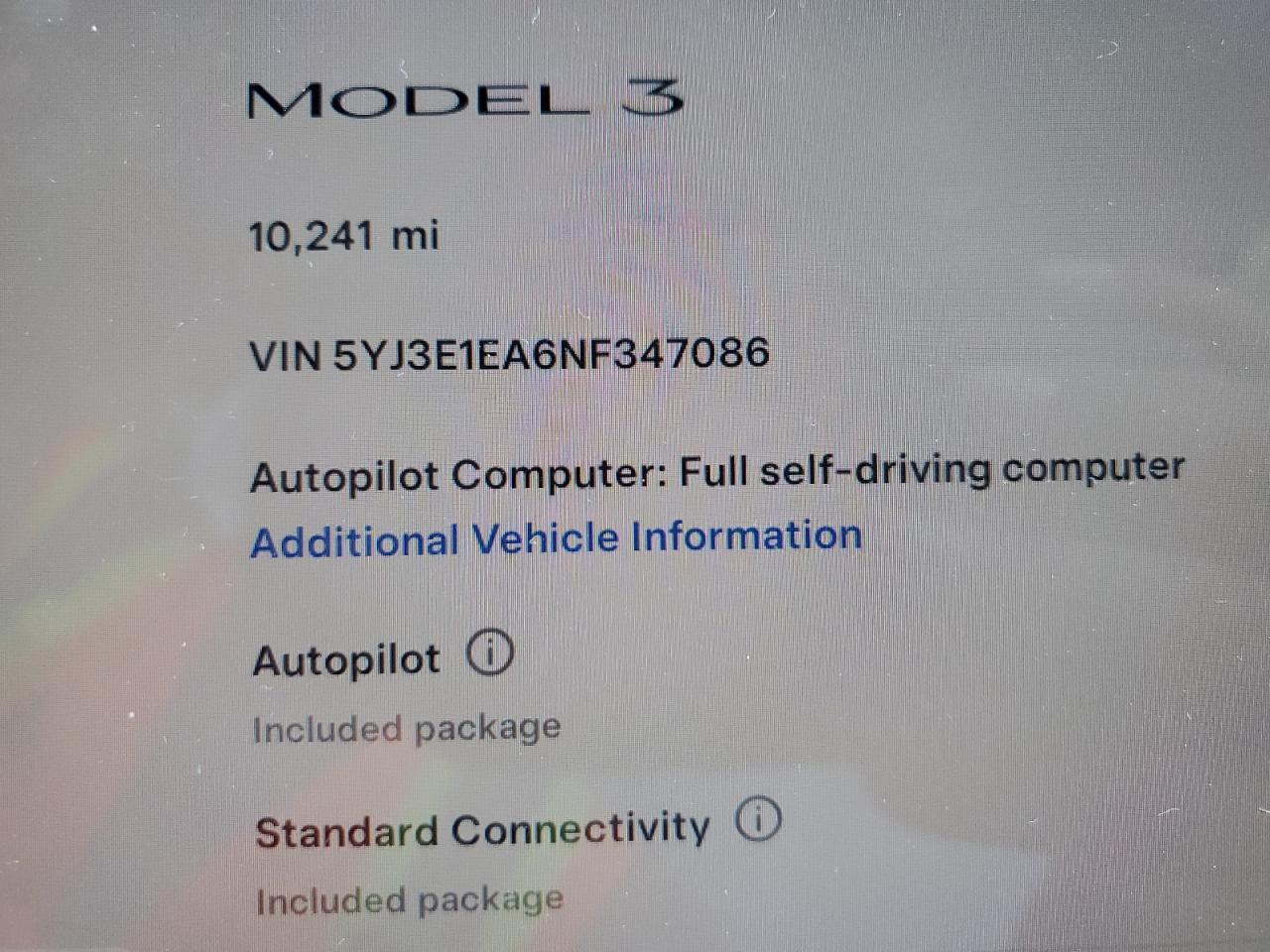2022 TESLA MODEL 3