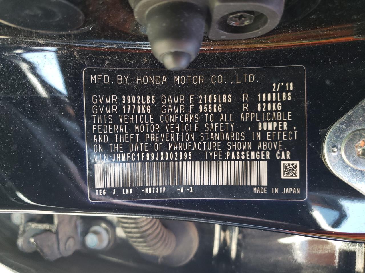 2018 HONDA CIVIC