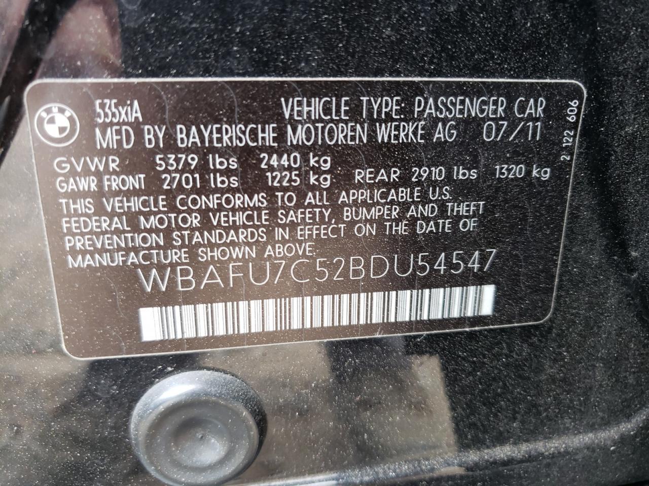2011 BMW 5 series