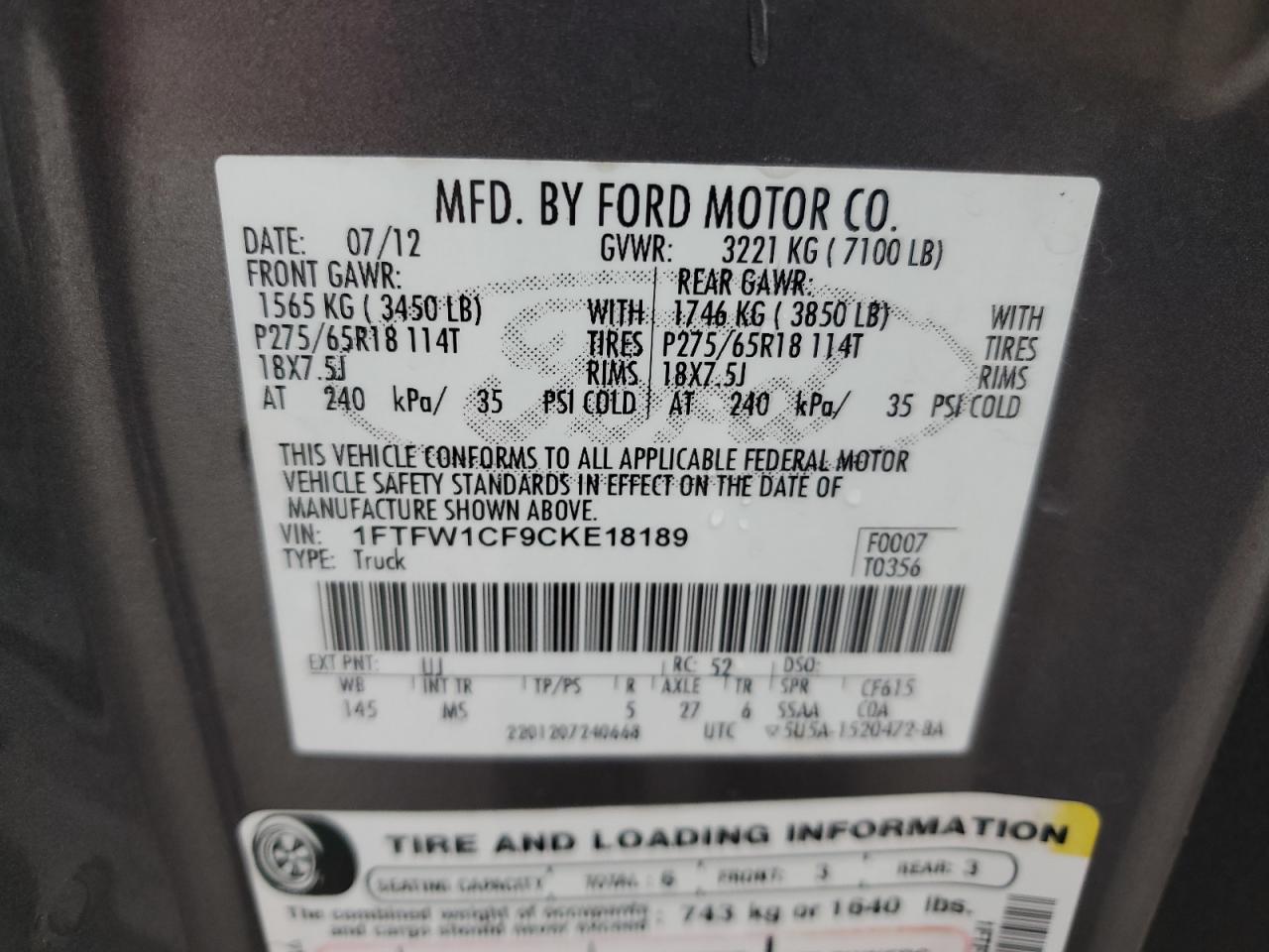 2012 FORD F-150
