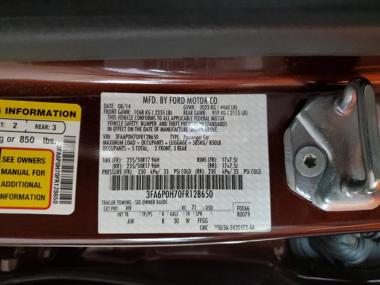 2015 FORD FUSION