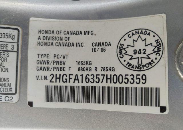 2007 HONDA CIVIC DX-G