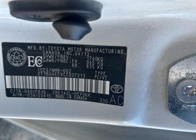 2012 TOYOTA COROLLA CE