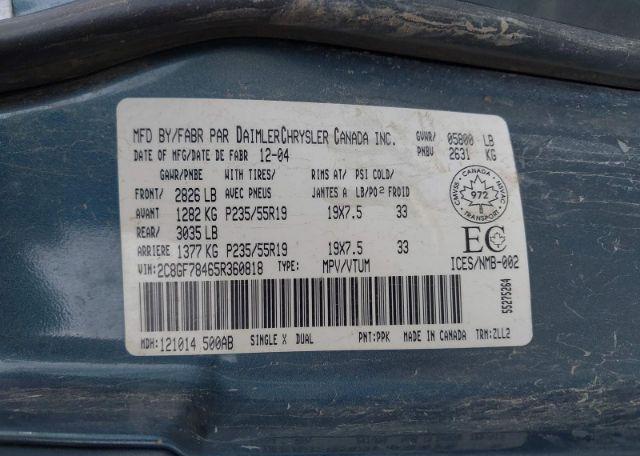 2005 CHRYSLER PACIFICA LIMITED