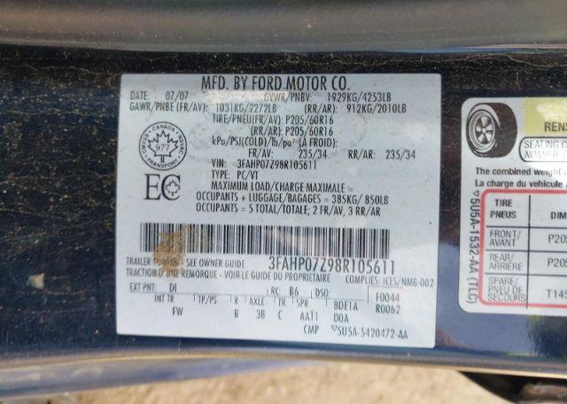 2008 FORD FUSION SE