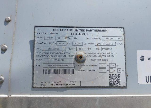 2015 GREAT DANE TRAILERS trailer