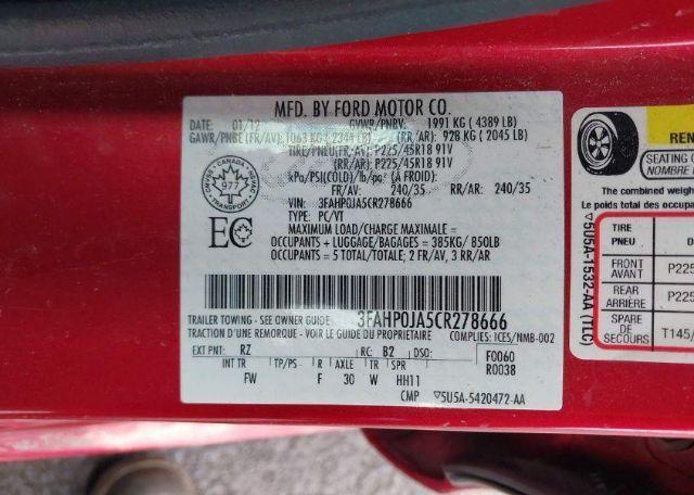 2012 FORD FUSION