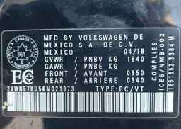 2019 VOLKSWAGEN JETTA 1.4 TSI COMFORTLINE