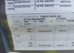 2020 FOREST RIVER PRIMETIME AVENGER