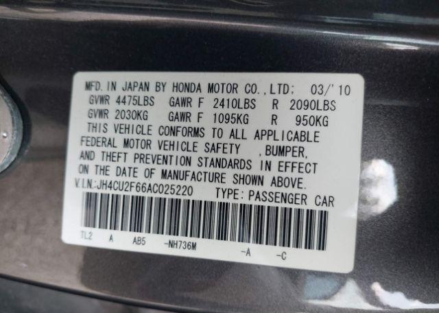 2010 ACURA TSX PREMIUM