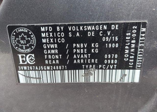 2016 VOLKSWAGEN JETTA 1.4 TSI TRENDLINE