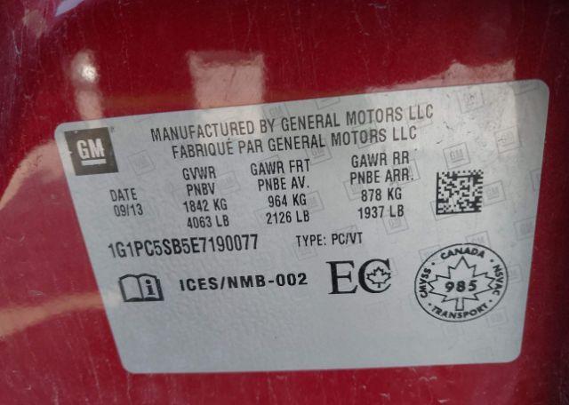 2014 CHEVROLET CRUZE 1LT