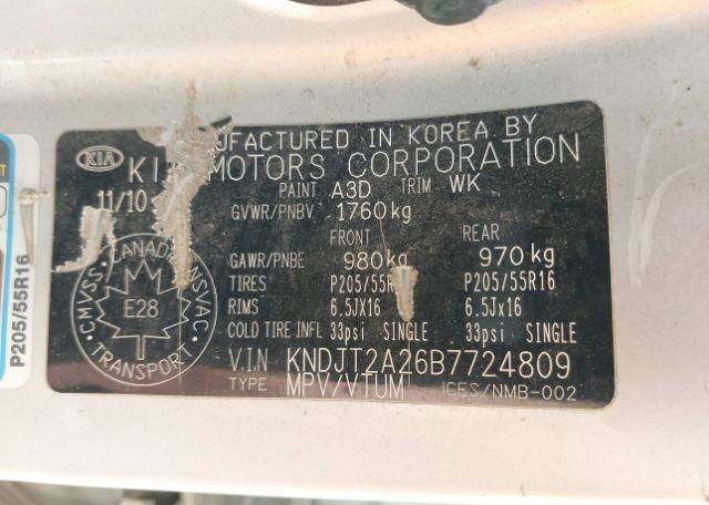 2011 KIA SOUL 2.0L 2U