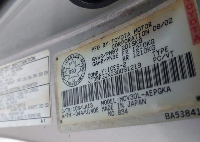 2003 TOYOTA CAMRY LE