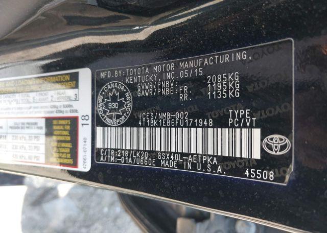2015 TOYOTA AVALON