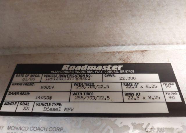 2000 ROADMASTER MONACO KNIGHT 36Z