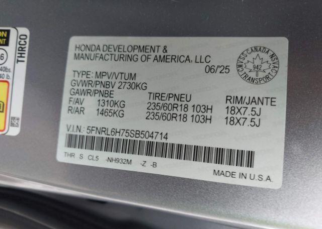 2025 HONDA ODYSSEY SPORT-L