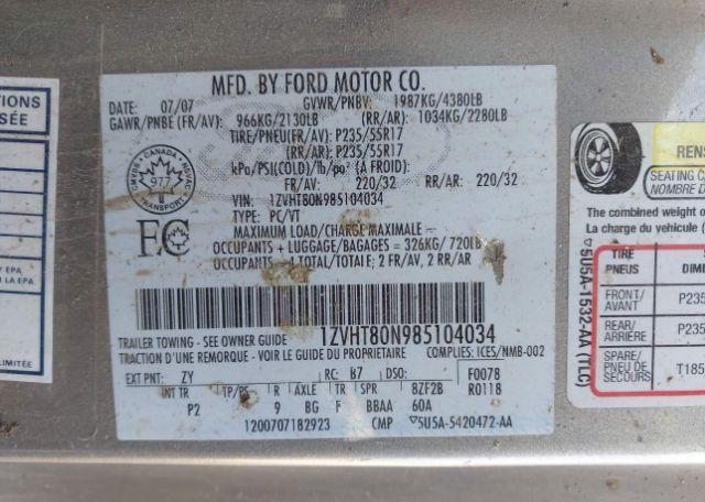 2008 FORD MUSTANG V6