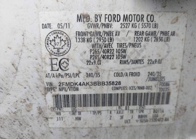 2011 FORD EDGE SPORT