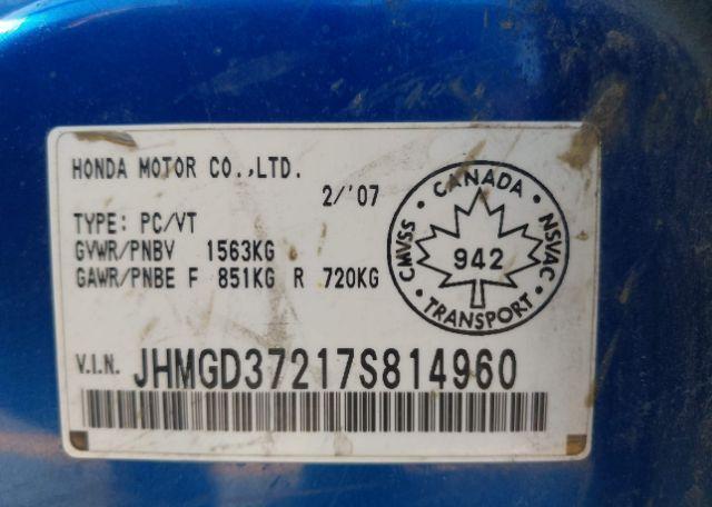 2007 HONDA FIT DX