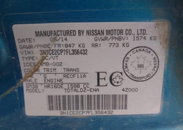 2015 NISSAN VERSA NOTE 1.6 S