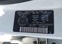 2012 HYUNDAI ACCENT GL