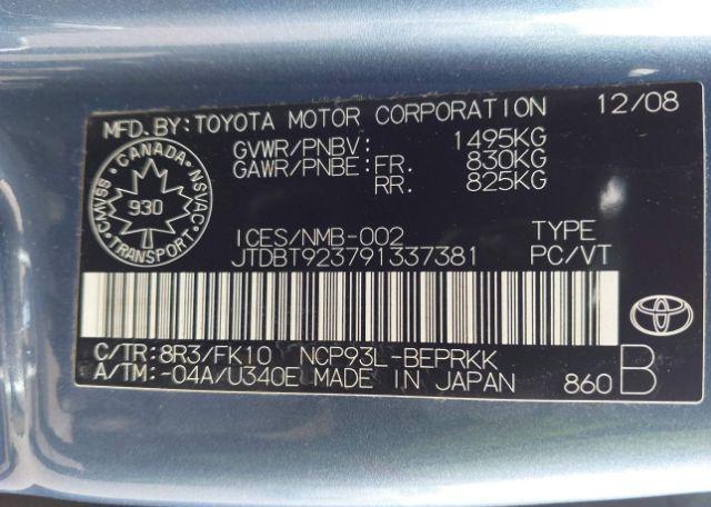 2009 TOYOTA YARIS