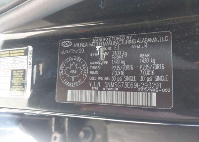 2009 HYUNDAI SANTA FE GL