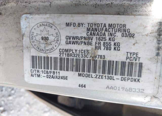 2003 TOYOTA COROLLA CE
