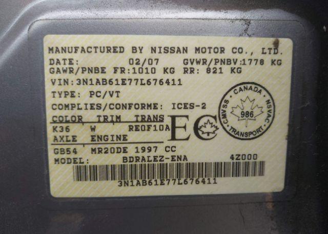 2007 NISSAN SENTRA 2.0S