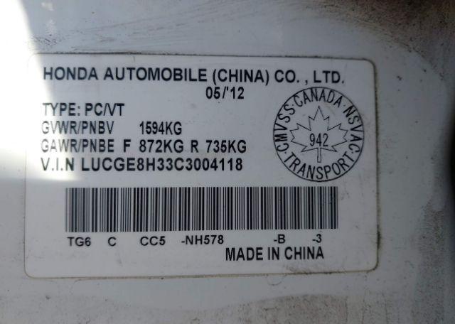 2012 HONDA FIT DX-A