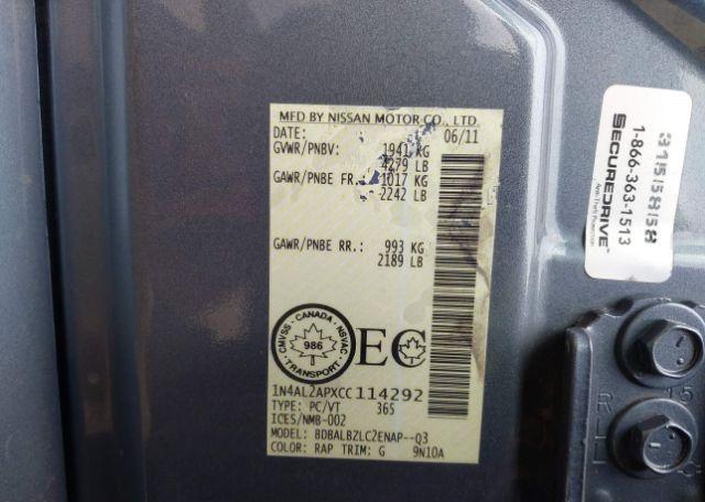 2012 NISSAN ALTIMA 2.5 S
