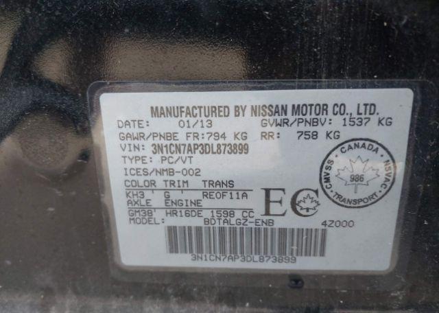 2013 NISSAN VERSA S